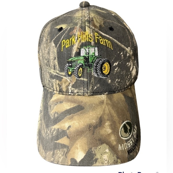 Mossy Oak Farmer Camo Ball Cap Trucker Hat Embroidered John Deere Tractor - Picture 1 of 5
